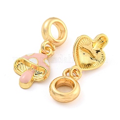 Rack Plating Alloy Enamel Mushroom European Dangle Charms&nbsp;FIND-B034-18G-03