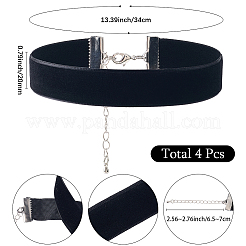 4Pcs Velvet Ribbon Choker Necklaces&nbsp;NJEW-SC0001-70A