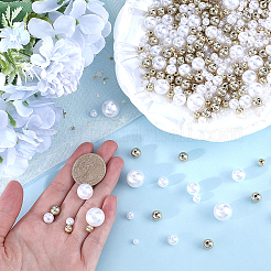 1676Pcs 9 Styles ABS Plastic Imitation Pearl with CCB Plastic Beads&nbsp;FIND-SC0010-16