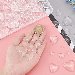 180Pcs 9 Style Transparent Glass Heart Cabochons&nbsp;GGLA-PH0001-28