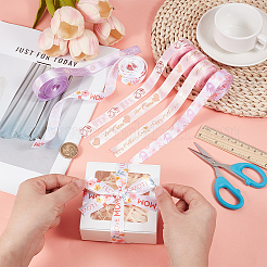 6 Rolls 6 Styles Polyester Ribbons&nbsp;SRIB-PH0001-60