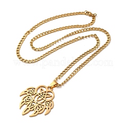 201 Stainless Steel Irish Knot Pendant Necklaces&nbsp;NJEW-D066-01G