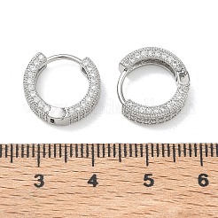 Brass Micro Pave Cubic Zirconia Hoop Earrings for Women&nbsp;EJEW-A167-19P-02