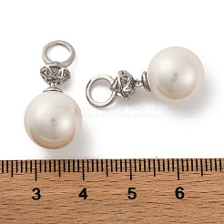Rack Plating Brass Micro Pave Clear Cubic Zirconia Pendants&nbsp;KK-B103-02A-P