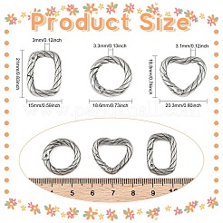 3Pcs 3 Styles 316 Stainless Steel Spring Gate Rings&nbsp;STAS-CJ0003-67