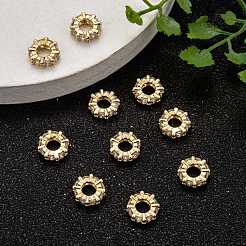 Brass Cubic Zirconia European Beads&nbsp;ZIRC-F001-101G