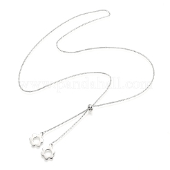 Non-Tarnish Adjustable 304 Stainless Steel Lariat Necklaces&nbsp;NJEW-Z005-09P