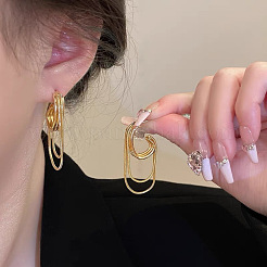 Alloy C-Shaped Tassel Stud Earrings&nbsp;FS-WG7C2F9-01