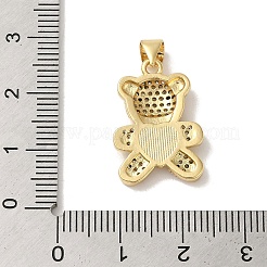 Rack Plating Brass Micro Pave Clear Cubic Zirconia Pendants&nbsp;KK-P268-05A-G01
