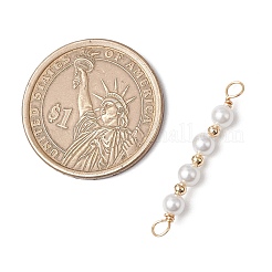 Round Shell Pearl Beaded Connector Charms&nbsp;PALLOY-JF03704