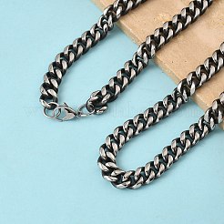 9.5MM 667 Stainless Steel Cuban Link Chain Necklaces for Men&nbsp;NJEW-D339-01
