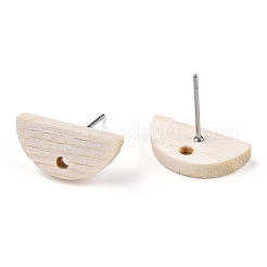 Ash Wood Stud Earring Findings&nbsp;EJEW-N017-011N