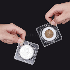 Acrylic with Plastic Coin Display Box&nbsp;ODIS-WH0010-12