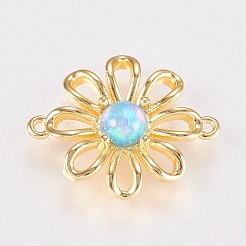 Brass Flower Links Connectors&nbsp;KK-K208-04-G