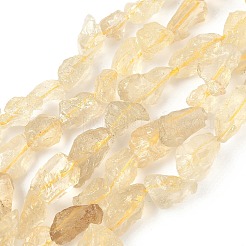 Raw Rough Natural Lemon Quartz(Heated) Beads Strands&nbsp;G-M453-C01