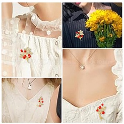 5Pcs 5 Styles Alloy Rhinestone Brooch&nbsp;JEWB-CJ0001-09