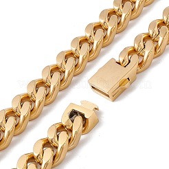 Ion Plating(IP) 304 Stainless Steel Curb Chains Necklace for Women&nbsp;NJEW-E155-08G-01