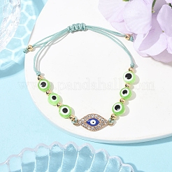 Resin Evil Eye Braided Bead Bracelets for Women&nbsp;BJEW-FS00018-04