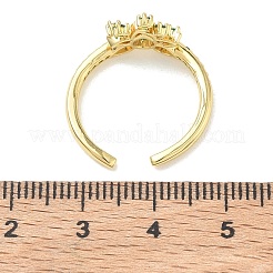 Brass Micro Pave Cubic Zirconia Cuff Open Rings&nbsp;RJEW-Z145-06G