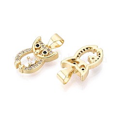 Brass Micro Pave Cubic Zirconia Pendants&nbsp;KK-T071-89G