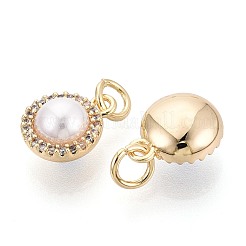 Brass Micro Pave Clear Cubic Zirconia Charms&nbsp;KK-N287-26G