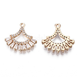 Brass Micro Pave Clear Cubic Zirconia Pendants&nbsp;KK-S359-126-B01-RS
