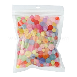 80G 4 Styles Transparent Acrylic Ball Beads&nbsp;FACR-FS0001-02