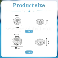 25Pcs 2 Styles 925 Sterling Silver Beads&nbsp;STER-PH0002-85