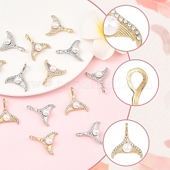 20Pcs 2 Colors Alloy Crystal Rhinestone Pendants&nbsp;ALRI-YW0001-35
