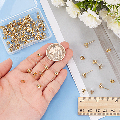 50Pcs 202 Stainless Steel Ball Stud Earring Findings&nbsp;STAS-UN0062-93