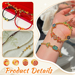 30Pcs 2 Styles Flat Round Alloy Enamel European Beads&nbsp;FIND-PH0022-97