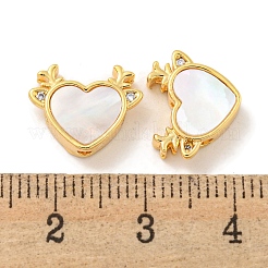 Brass Micro Pave Clear Cubic Zirconia Beads&nbsp;KK-P275-21G