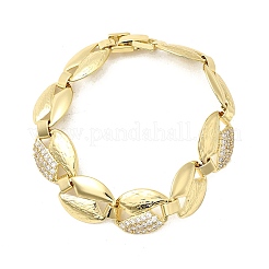 Brass Micro Pave Clear Cubic Zirconia Link Chain Bracelets for Women&nbsp;BJEW-H630-09G