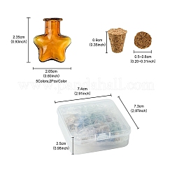 10Pcs 5 Colors Mini High Borosilicate Glass Bottle Bead Containers&nbsp;GLAA-FS0001-70