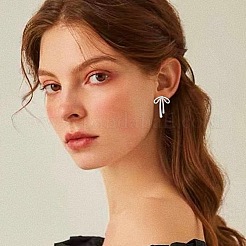 2 Pairs 2 Colors Brass with Clear Cubic Zirconia Stud Earrings for Women&nbsp;EJEW-HS0001-01