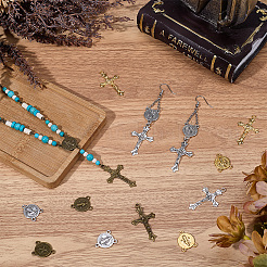 6Pcs 6 Styles Alloy Tibetan Style Pendants & Chandelier Component Links Kits&nbsp;FIND-SC0023-02