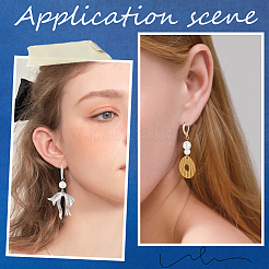 44Pcs 2 Color Brass Leverback Earring Findings&nbsp;KK-CN0003-05