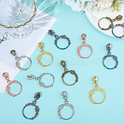 18Pcs 6 Colors Alloy Zipper Sliders with Wreath Charm&nbsp;FIND-GF0008-40