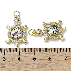 Brass Micro Pave Cubic Zirconia Pendants&nbsp;KK-G485-28G-02