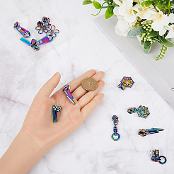 12Pcs 6 Style  Lightning Bolt/Snowflake/Flower Alloy Zipper Head Replacement&nbsp;FIND-GF0005-68