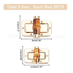 4 Pcs 2 Style Alloy Bag Twist Lock&nbsp;FIND-WR0008-04