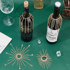 4Pcs Brass Rhinestone Wine Glass Charms&nbsp;HJEW-OC00254