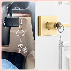 2Pcs 2 Styles 201 Stainless Steel Keychains&nbsp;KEYC-TAD0001-15B