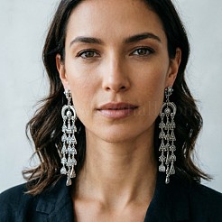 Geometric Alloy Chandelier Earrings for Women&nbsp;WG4494D-01