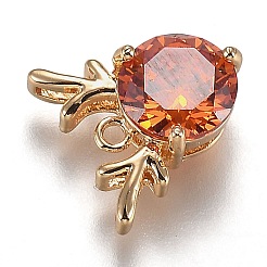 Golden Plated Brass Micro Pave Cubic Zirconia Charms&nbsp;LS-ZIRC-H105-02