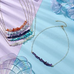 Natural & Synthetic Mixed Gemstone Chip Bib Necklaces&nbsp;NJEW-JN04950