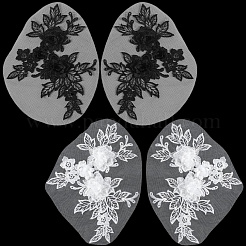 4Pcs 2 Colors Polyester Embroidery Sequin Costume Accessories&nbsp;DIY-CY0001-98