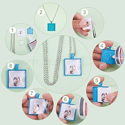 DIY Rectangle Pendant Making Kits&nbsp;FIND-CA0004-69