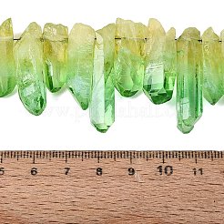 Two Tone Spray Painted Natural Quartz Crystal Points Beads Strands&nbsp;G-Q610-03D
