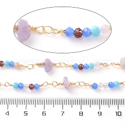 Handmade Brass Glass Link Chains&nbsp;CHC-F019-04G-02